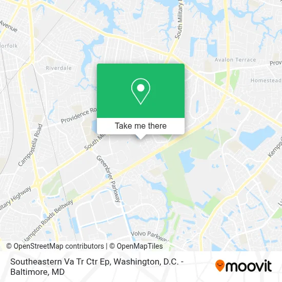 Southeastern Va Tr Ctr Ep map
