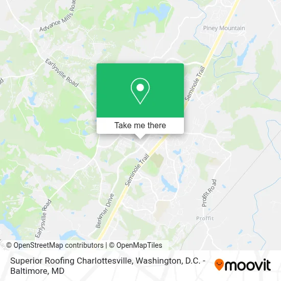 Superior Roofing Charlottesville map