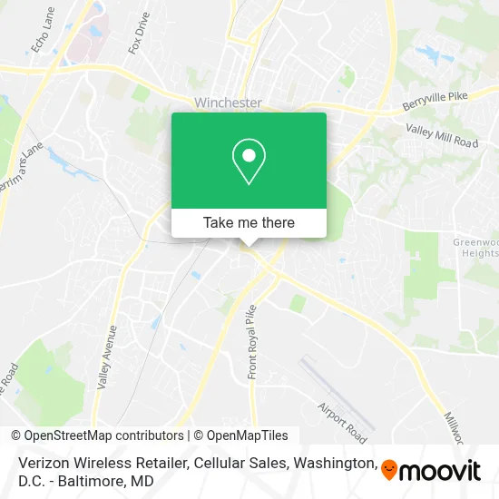 Verizon Wireless Retailer, Cellular Sales map