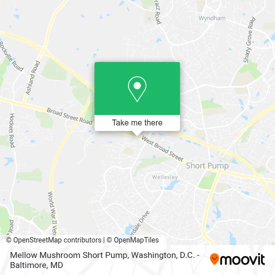 Mellow Mushroom Short Pump map