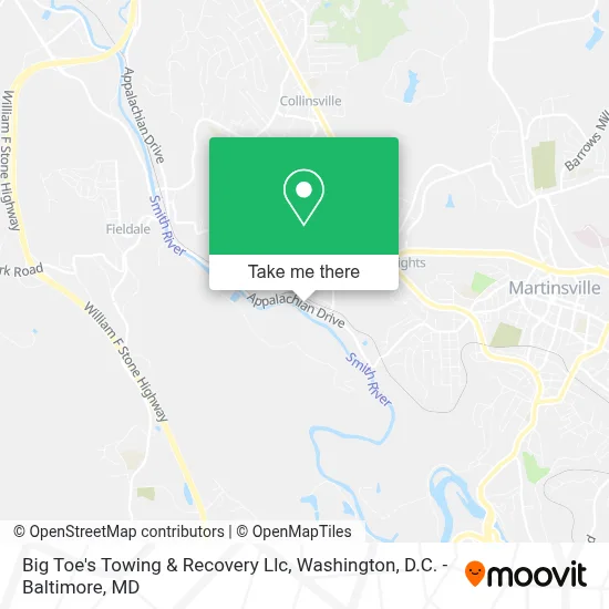 Big Toe's Towing & Recovery Llc map