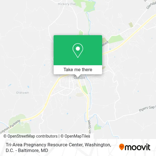 Tri-Area Pregnancy Resource Center map
