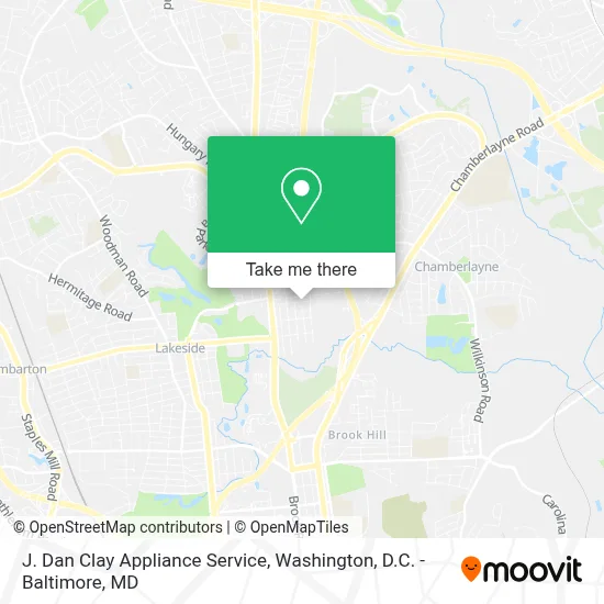 J. Dan Clay Appliance Service map