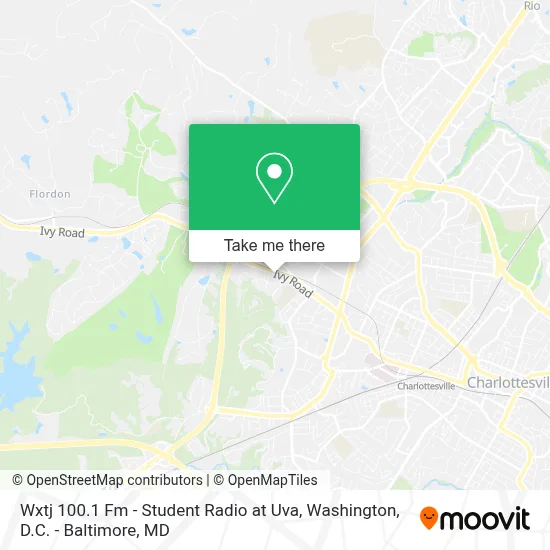 Wxtj 100.1 Fm - Student Radio at Uva map