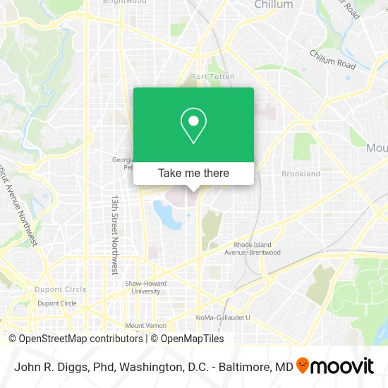 John R. Diggs, Phd map