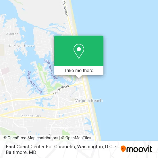 East Coast Center For Cosmetic map
