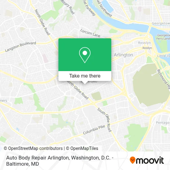 Auto Body Repair Arlington map
