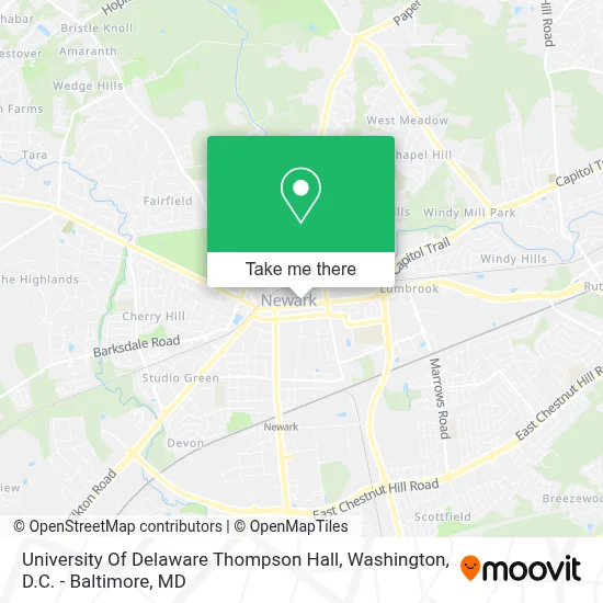 University Of Delaware Thompson Hall map
