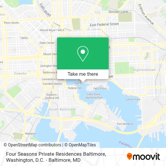 Four Seasons Private Residences Baltimore map