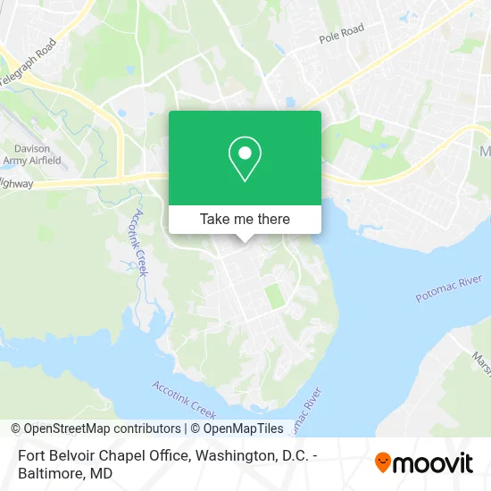 Fort Belvoir Chapel Office map