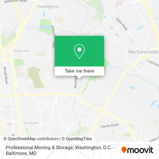 Professional Moving & Storage map