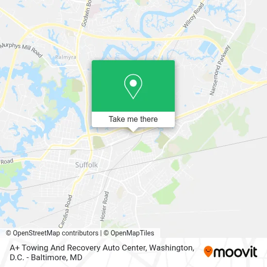 A+ Towing And Recovery Auto Center map