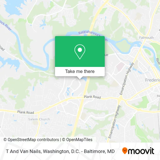 T And Van Nails map