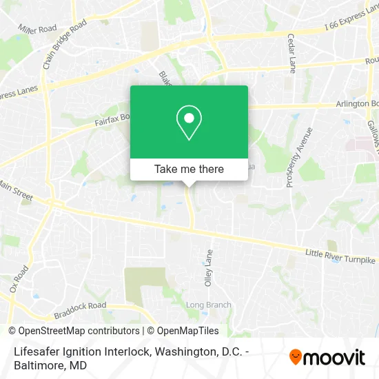 Lifesafer Ignition Interlock map
