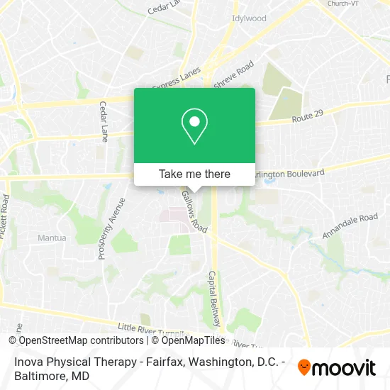 Inova Physical Therapy - Fairfax map