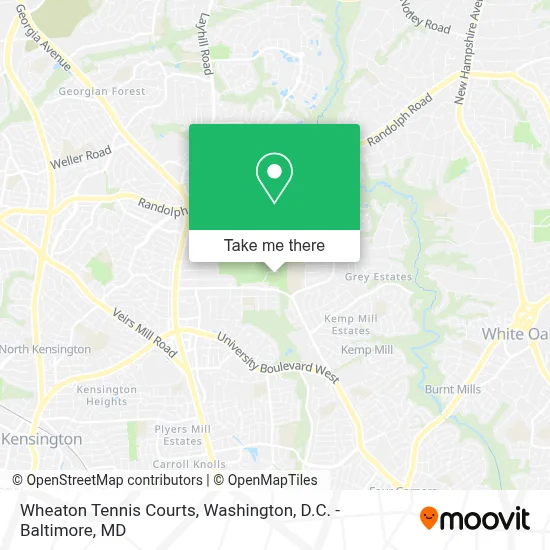 Wheaton Tennis Courts map