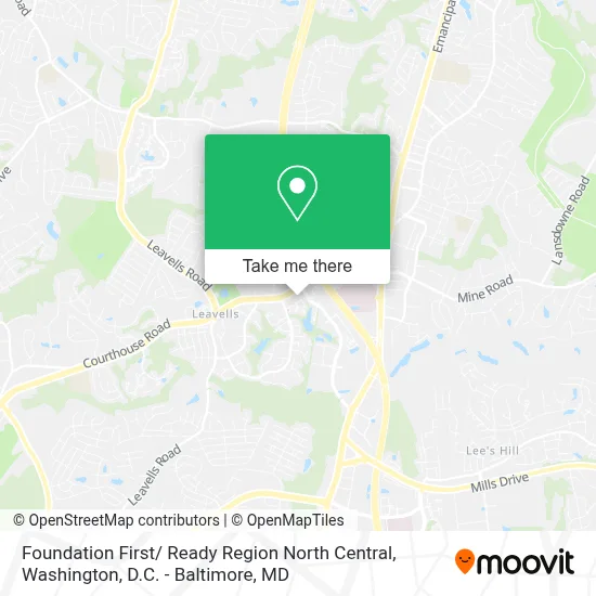 Foundation First/ Ready Region North Central map