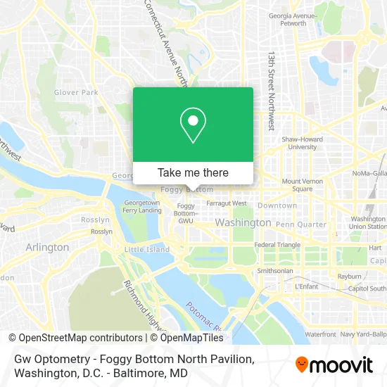 Gw Optometry - Foggy Bottom North Pavilion map