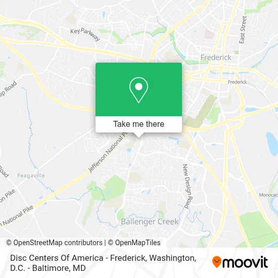 Disc Centers Of America - Frederick map