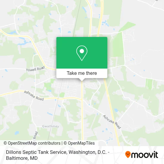Dillons Septic Tank Service map
