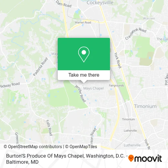 Burton’S Produce Of Mays Chapel map