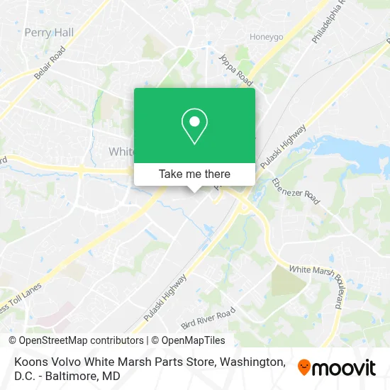 Koons Volvo White Marsh Parts Store map