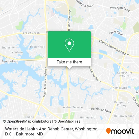 Waterside Health And Rehab Center map