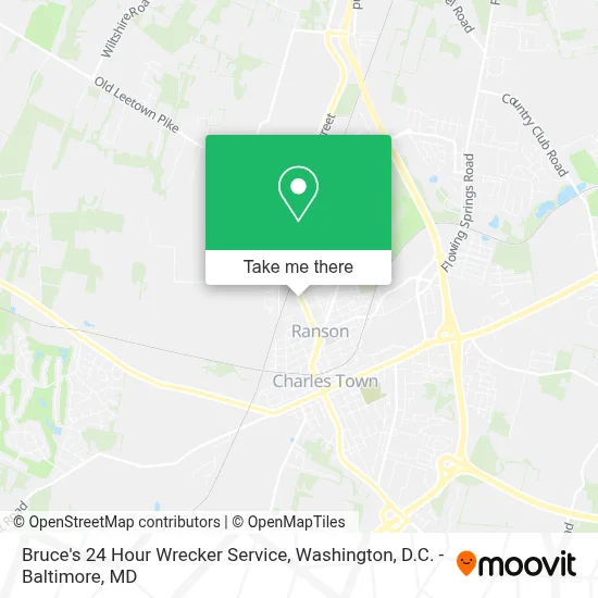 Bruce's 24 Hour Wrecker Service map