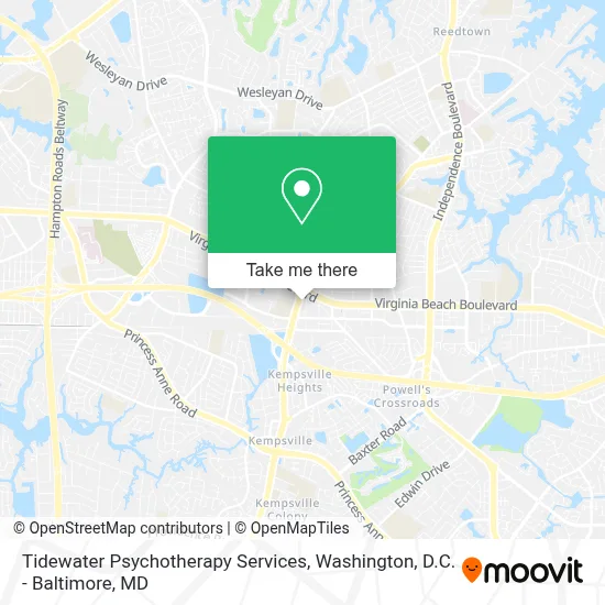 Tidewater Psychotherapy Services map