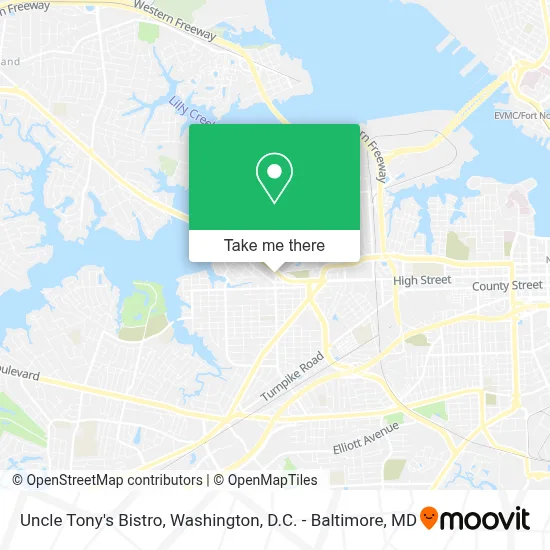 Uncle Tony's Bistro map