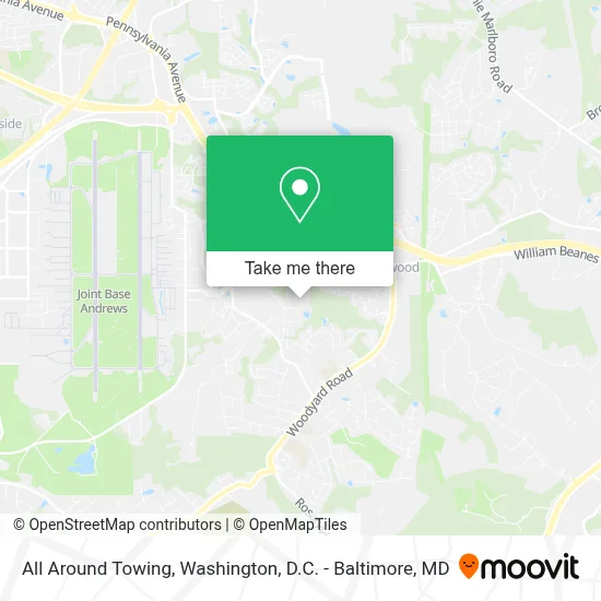 All Around Towing map