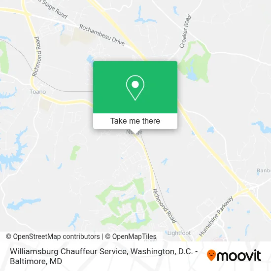 Williamsburg Chauffeur Service map