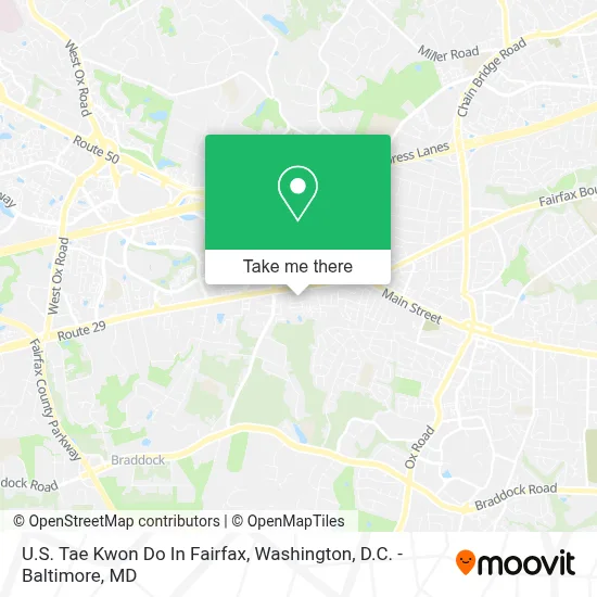 U.S. Tae Kwon Do In Fairfax map