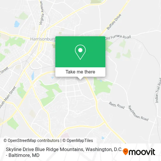 Skyline Drive Blue Ridge Mountains map
