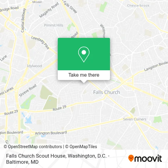 Falls Church Scout House map