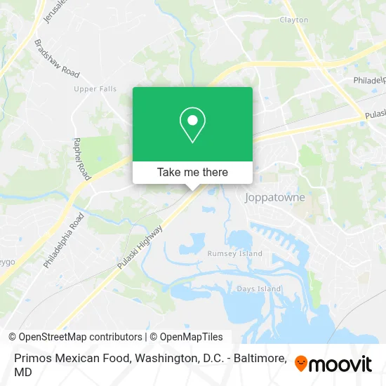 Primos Mexican Food map
