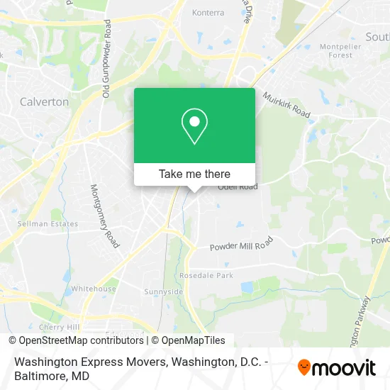 Washington Express Movers map