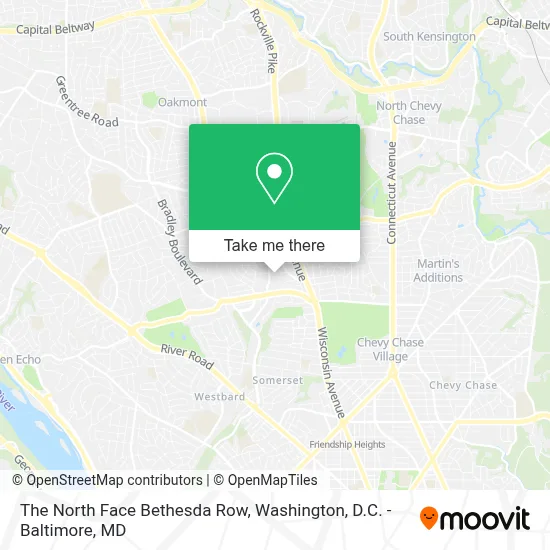 The North Face Bethesda Row map