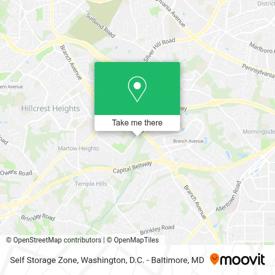 Self Storage Zone map