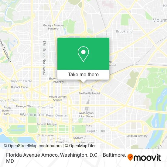 Florida Avenue Amoco map