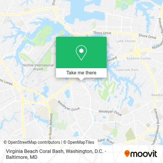 Virginia Beach Coral Bash map