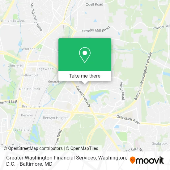 Greater Washington Financial Services map