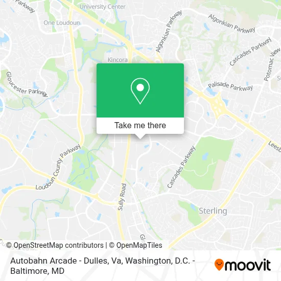 Autobahn Arcade - Dulles, Va map