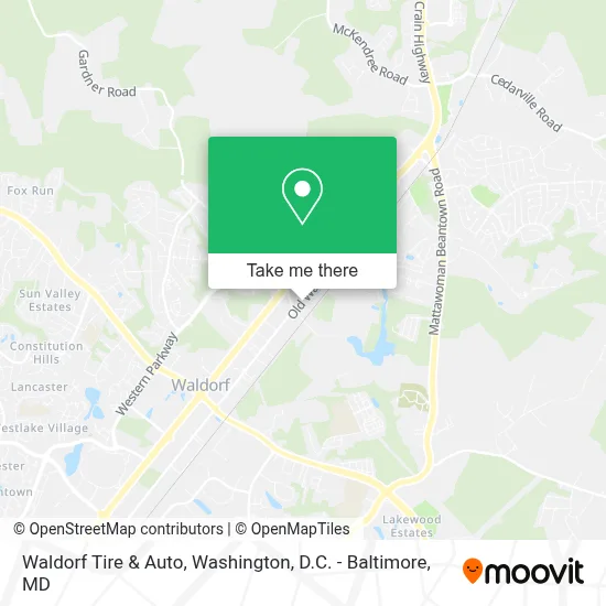 Waldorf Tire & Auto map