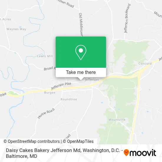 Daisy Cakes Bakery Jefferson Md map