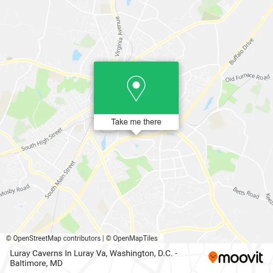 Luray Caverns In Luray Va map