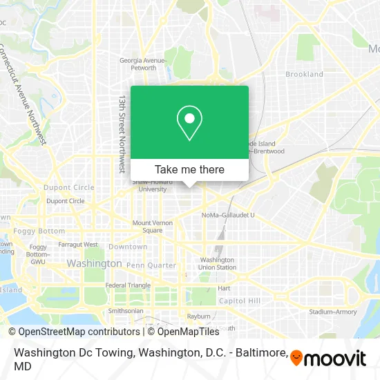 Washington Dc Towing map