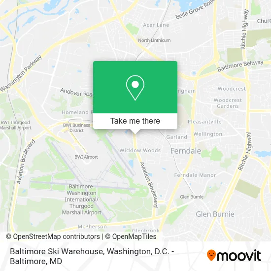 Baltimore Ski Warehouse map