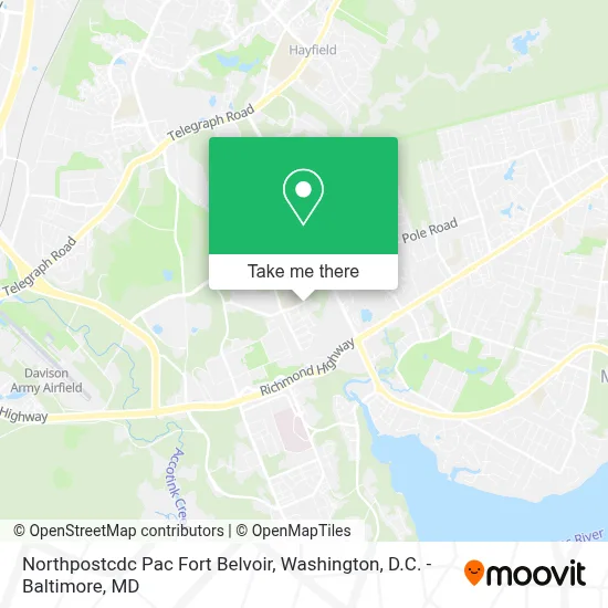 Northpostcdc Pac Fort Belvoir map