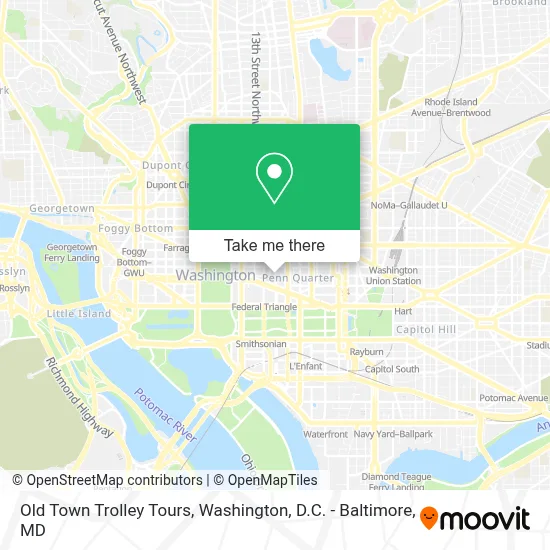 Old Town Trolley Tours map